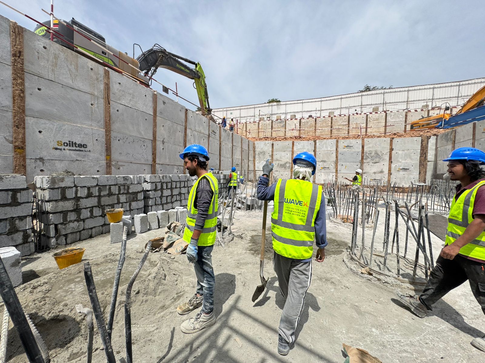 Block wall construction for a residential renovation in Dubai
