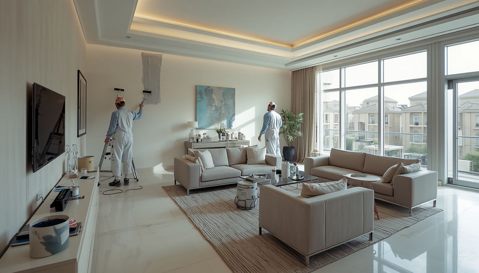 Interior painting project in Dubai