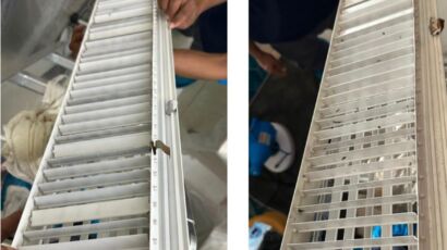 Professional AC duct cleaning inside an apartment in Al Nahda Dubai