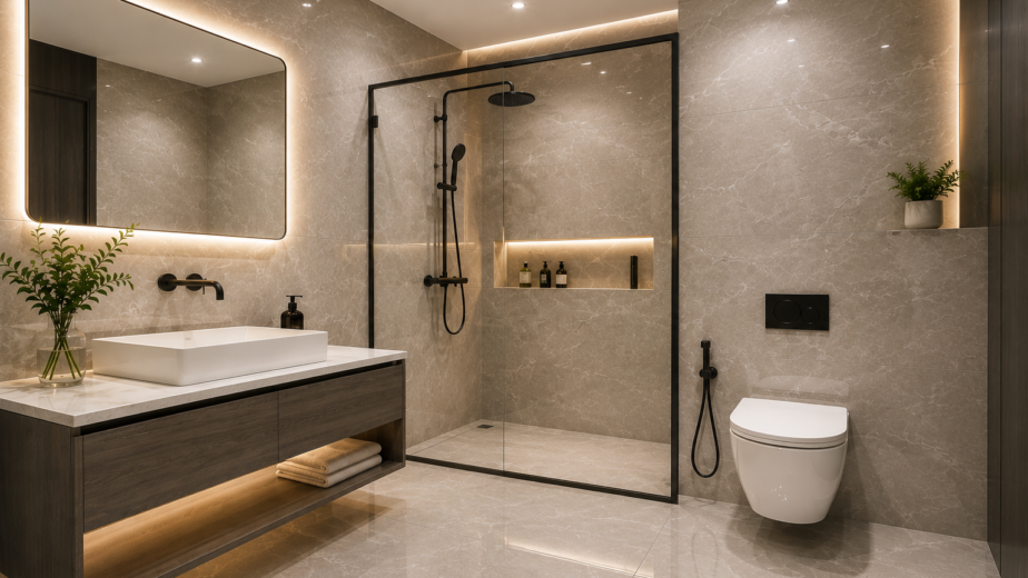 Villa floor tile installation in Dubai