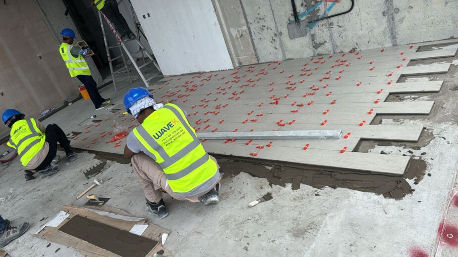 Villa wall tile installation Dubai