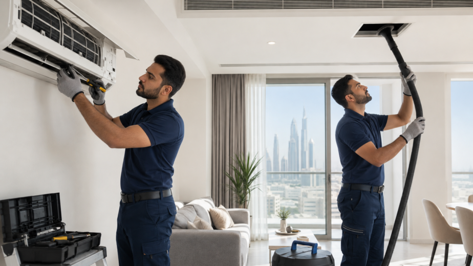 AC duct cleaning vs AC servicing in a Dubai apartment