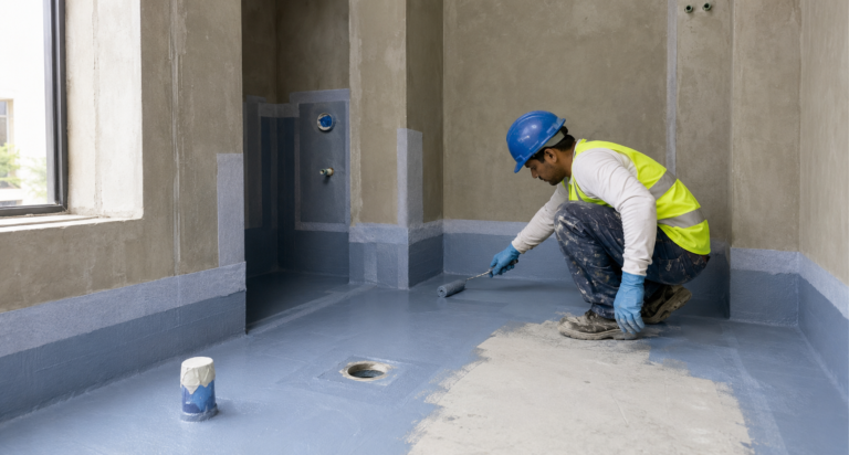 Bathroom waterproofing services in Dubai by Wavex