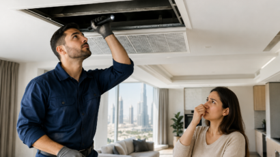 Musty smell from AC vents in a Dubai home