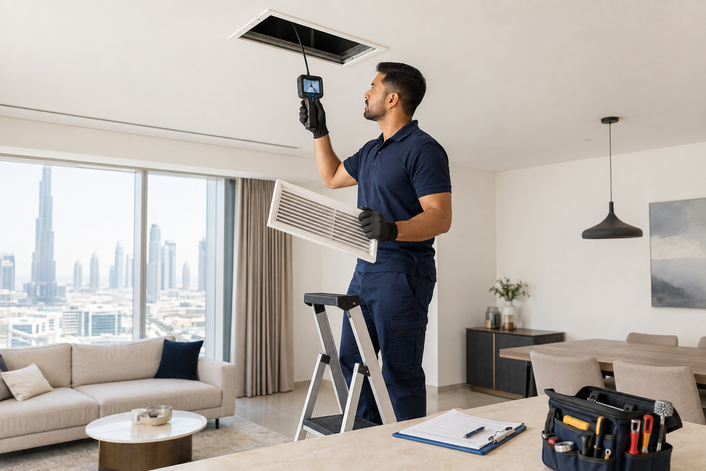 AC duct cleaning checklist during a professional vent inspection
